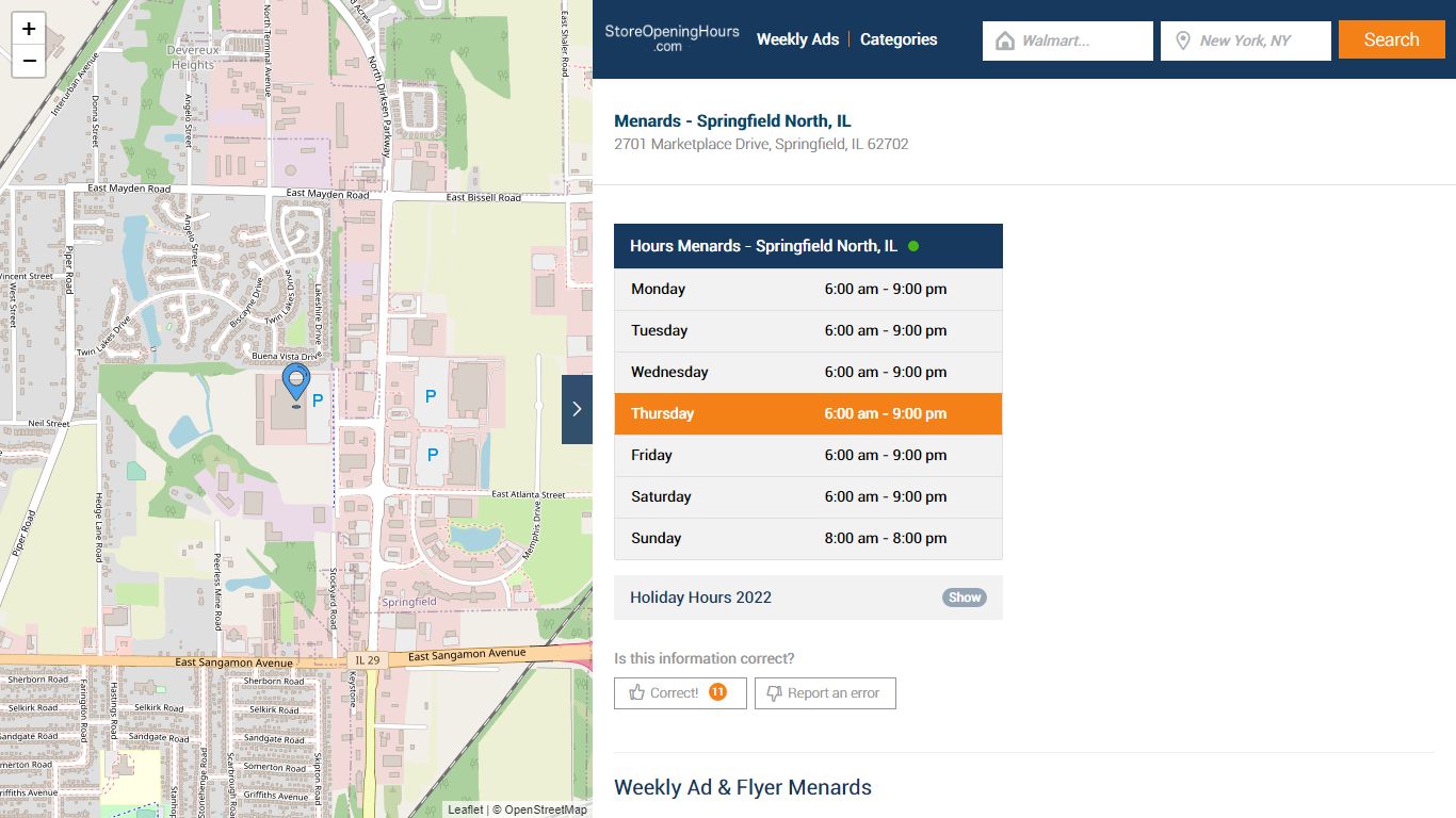 Menards - Springfield North, IL - Hours & Weekly Ad