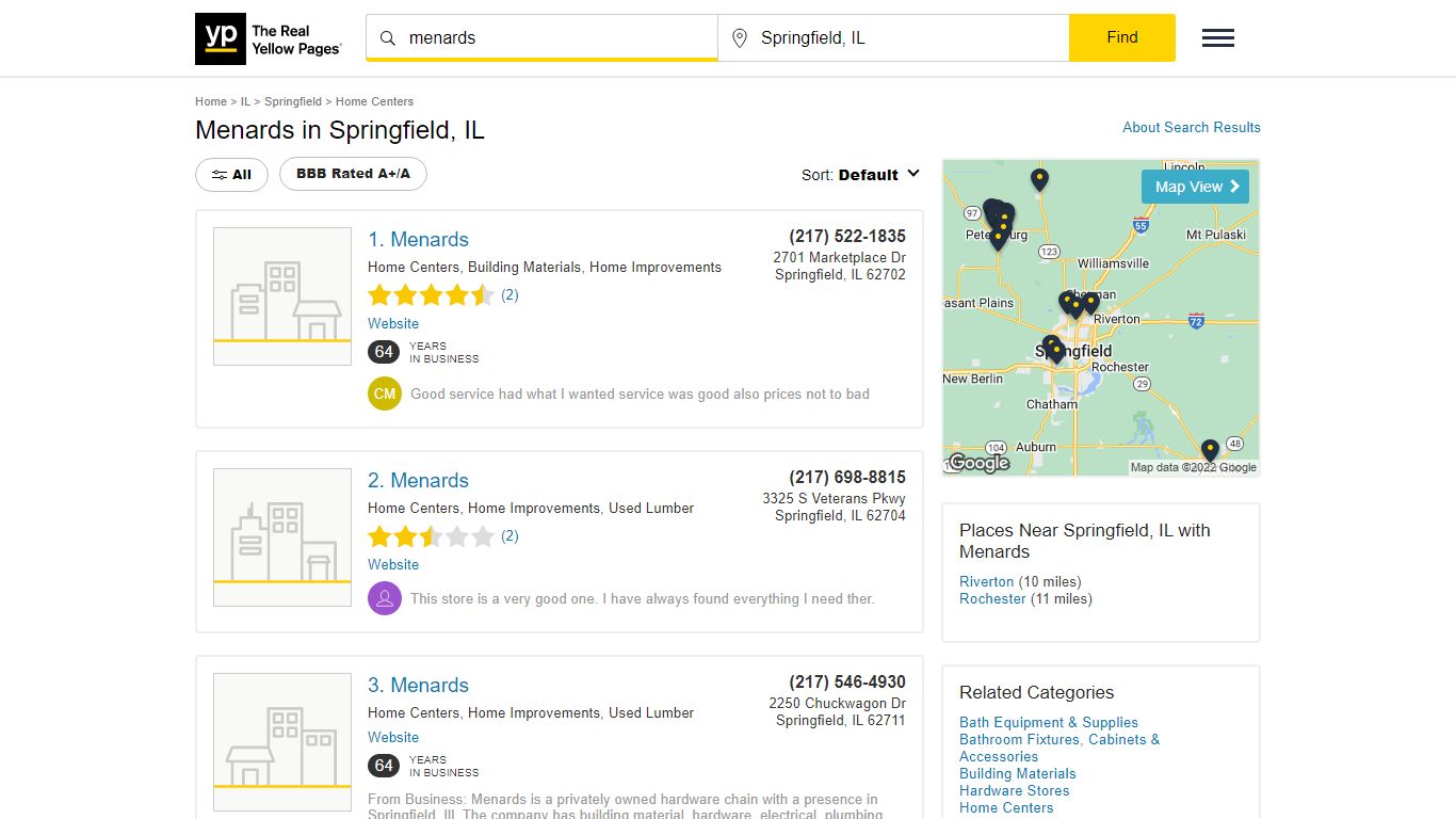 Menards Locations & Hours Near Springfield, IL - YP.com